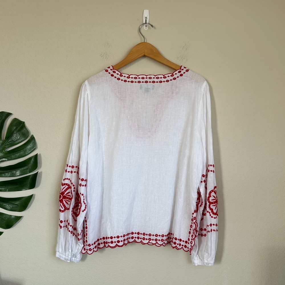 J. Crew Bungalow Embroidered Linen Top - Picture 11 of 13